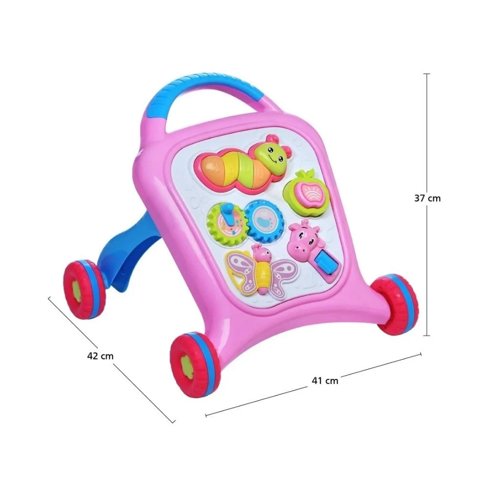 Caminador musical didáctivo con juegos llamativos rosa
