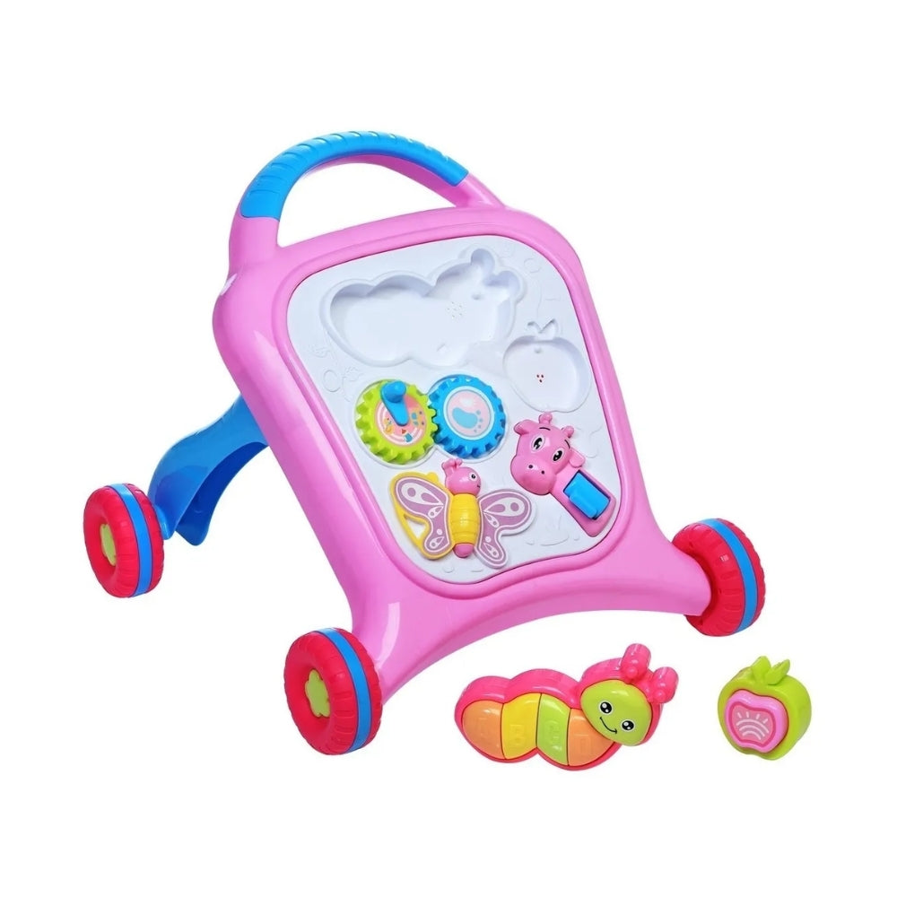 Caminador musical didáctivo con juegos llamativos rosa