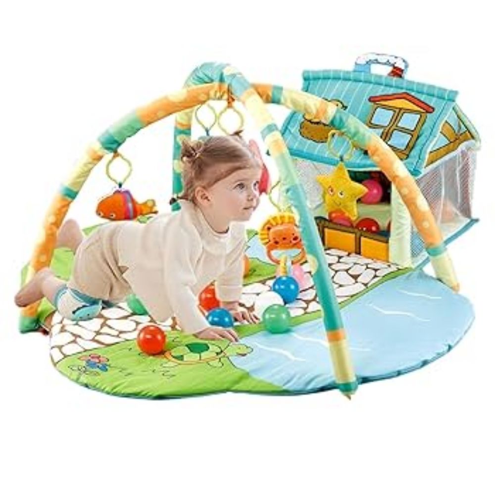 Gimnasio de estimulación con casita para niño