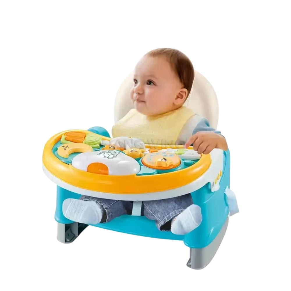 Comedor portátil adaptable a la silla de comedor 3 en 1 en celeste