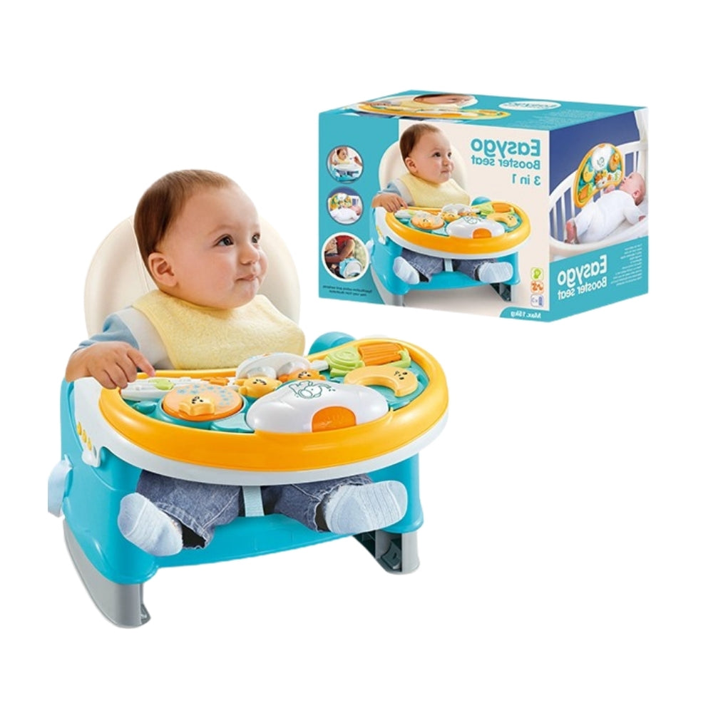 Comedor portátil adaptable a la silla de comedor 3 en 1 en celeste