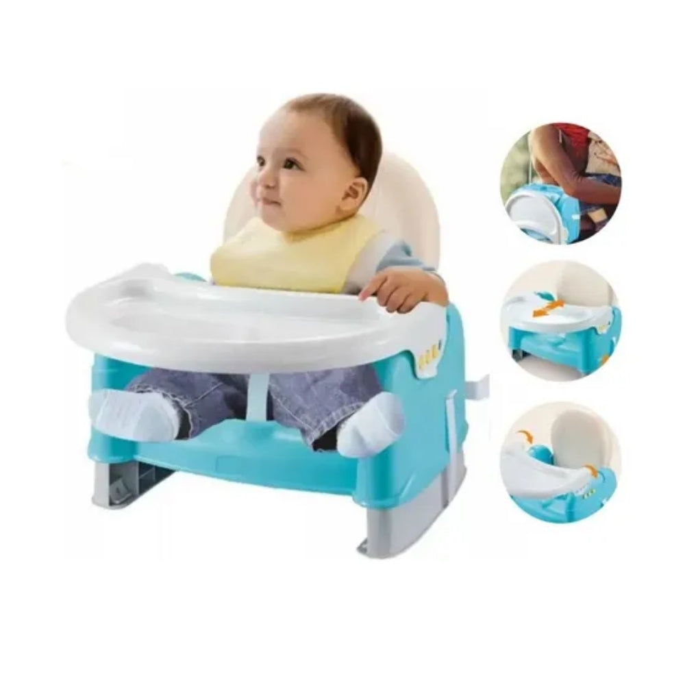 Comedor portátil adaptable a la silla de comedor 3 en 1 en celeste