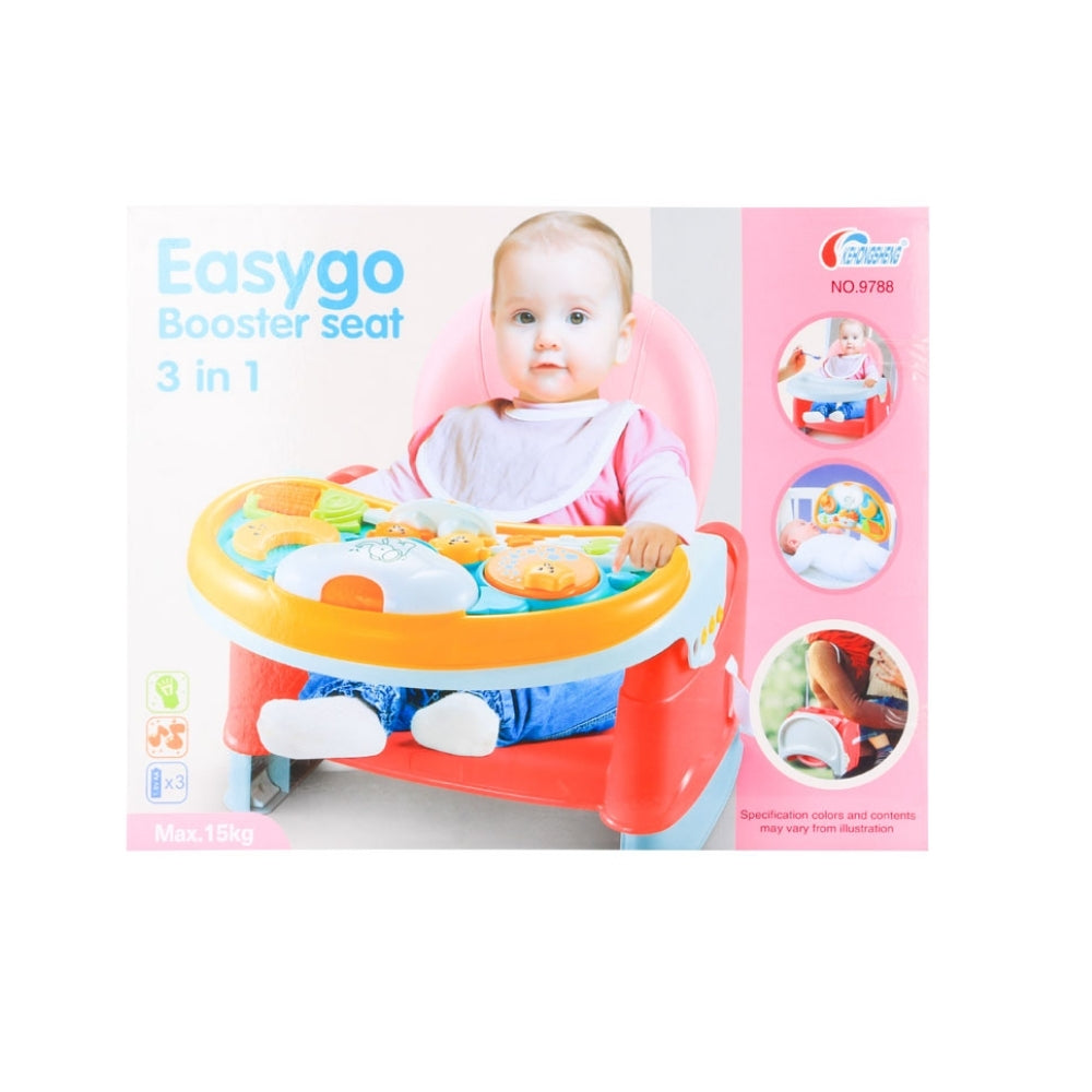 Comedor portátil adaptable a la silla de comedor 3 en 1 rosa