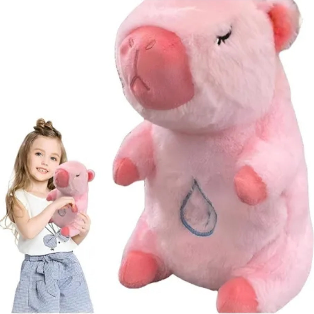 Capibara que respira rosa