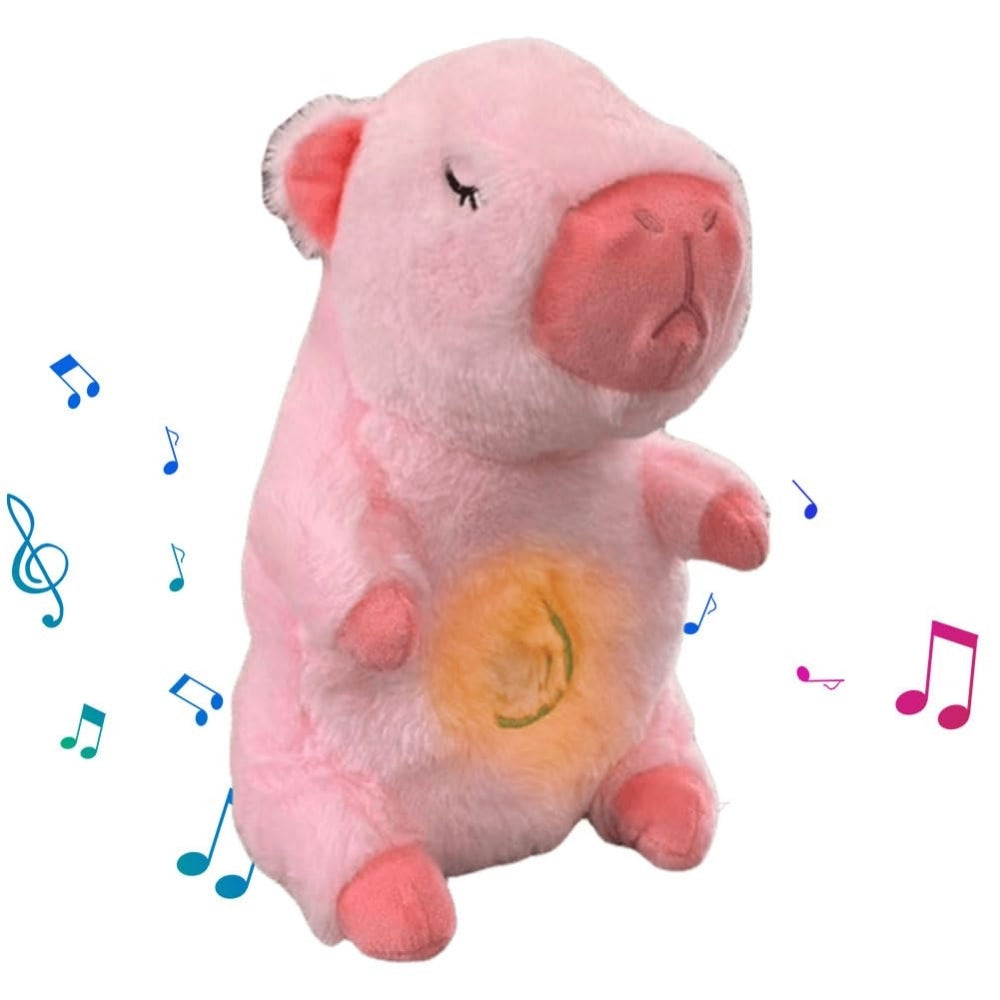 Capibara que respira rosa