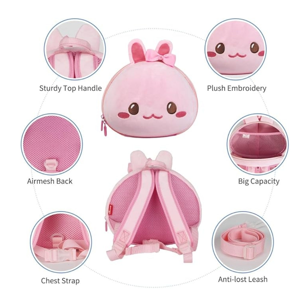 Mochila para niña con forma de carita rosa 3D